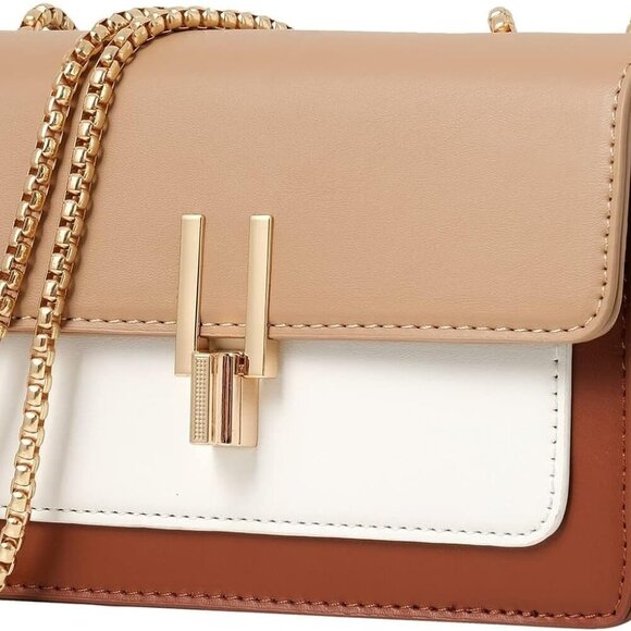 Color-Block Crossbody Bags for Women Leather Cross Body Purses Cute Designer Han - Picture 1 of 8